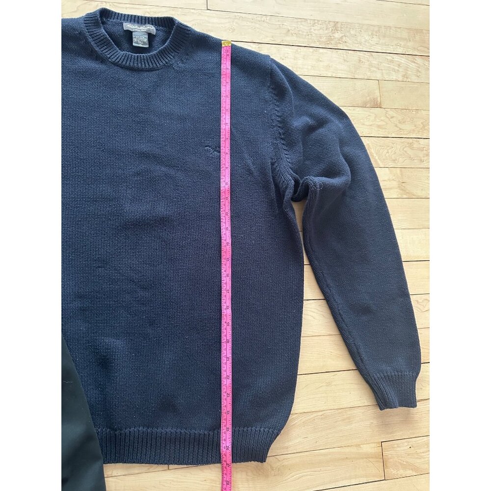 Vtg Style Eddie Bauer Crew Sweater Navy Cotton Men Tall XL Fisherman Classic - Picture 7 of 12